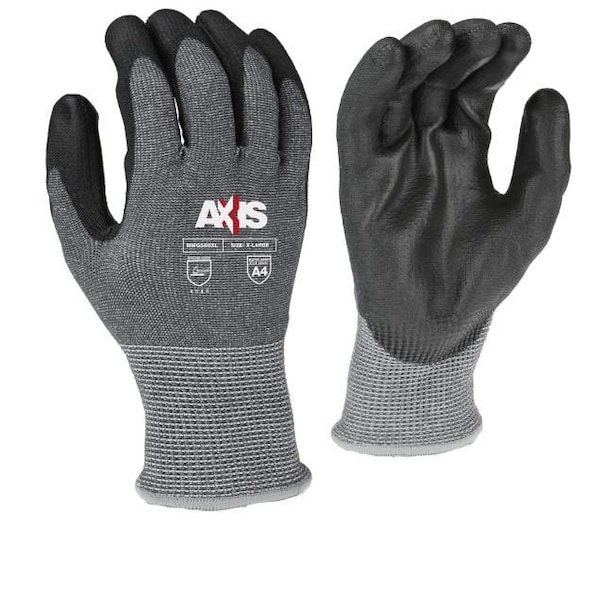 Radians¬Æ Axis‚Ñ¢ Cut Resistant Polyurethane Palm Gloves, Gray/ Black, M, 1 Pair